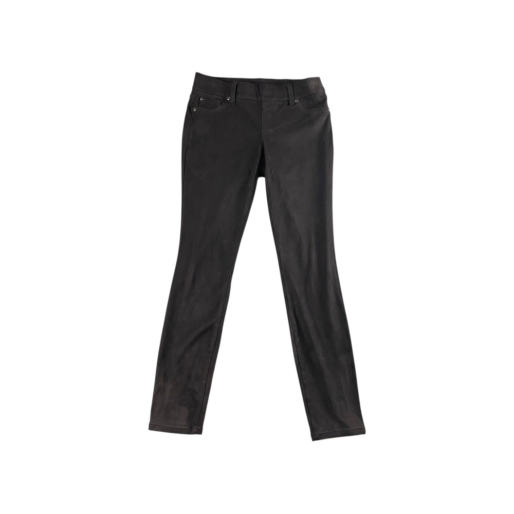 Emily B Pants Charcoal Faux Leather Skinny Leggings Women Size 8‎